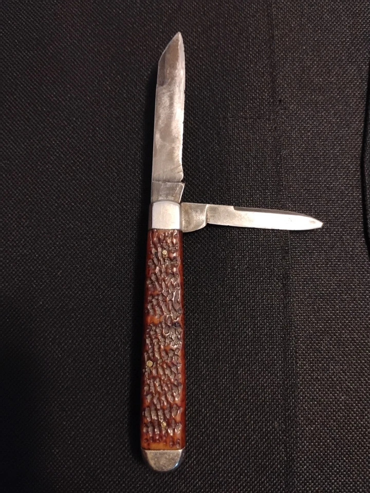 NAVAJA DE BOLSILLO DE DOS HOJAS HIBBARD SPENCER BARTLETT & CO. DE COLECCIÓN HECHA EN EE. UU. Foto 4 de 4