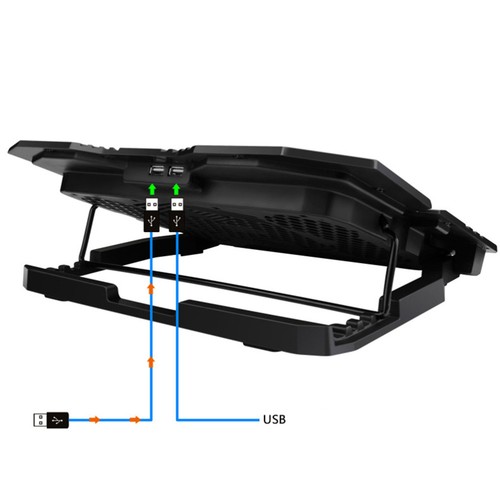 Notebook Cooler with Fans Adjustable Laptop Cooling Pad Silent Cooling Stand - 第 12/12 張圖片