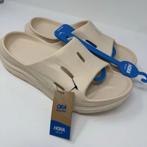 HOKA ONE ONE Hoka Ora Recovery 3 Slide Uomo 11 Tan Beige Sandalo Slip On Comfort Vaniglia NUOVO