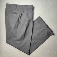 Burberry Pants Mens 36x30 Gray Pleated Dress Trousers Back Welt Pockets Suit