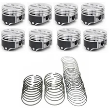 SILVOLITE Hypereutectic Flat Top 4VR Pistons/8+MOLY Rings Chevy SB 305 5.0L .020