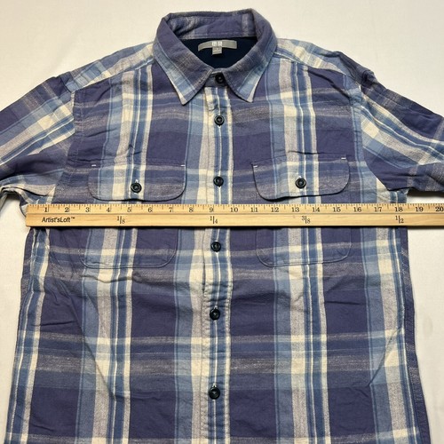UNIQLO Flannel Shirt Mens In Purple Plaid. Size: Small - Picture 4 of 9