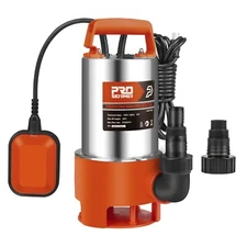 Stainless Steel Sump Pump, Prostormer 1HP 3700GPH Submersible Clean/Dirty Wat...