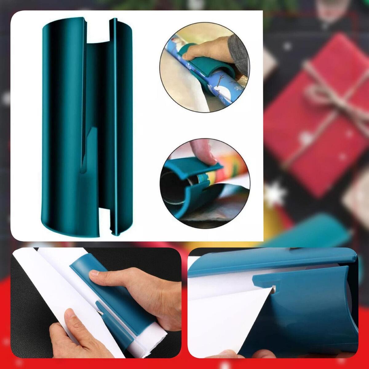 2pcs Sliding Christmas Wrapping Paper Cutter Craft Cutting Tool Plastic  Durable