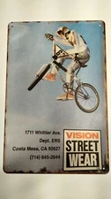 Vintage Style Sign Old School Bmx Vision Street Wear Man Cave Garage Shop