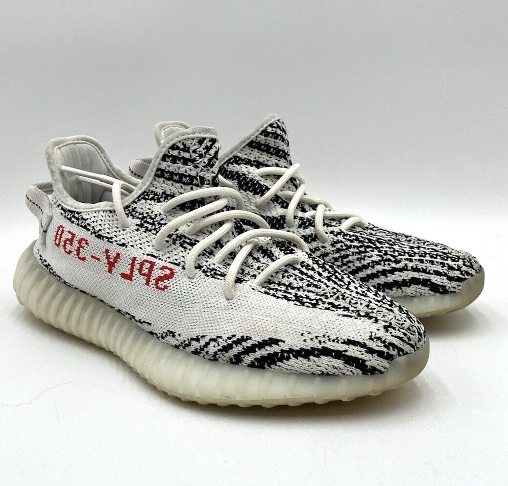 PRE OWNED Adidas Yeezy Boost 350 V2 Men's Casual Shoes White US Size 8.5 MEDIUM