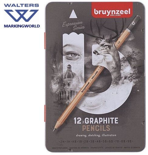 Artists Graphite Pencils | Bruynzeel Expression Set 12 | Draw Sketch Shade