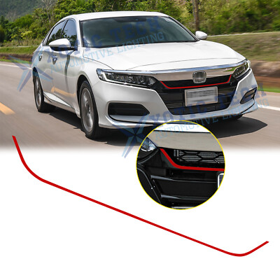 Red Front Grille Overlay Pinstripe Trim Decal Sticker For Honda Accord 2018-2022