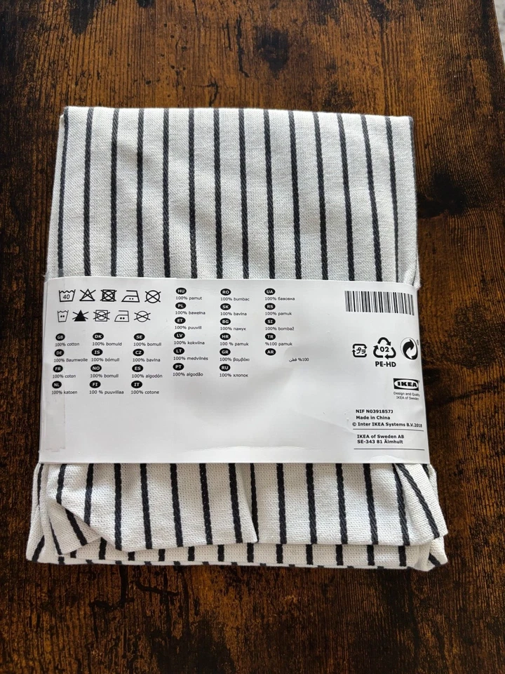 IKEA Ingalill 20" x 20" Pillow Cover, White Dark Gray Stripe NEW - Image 2 of 2