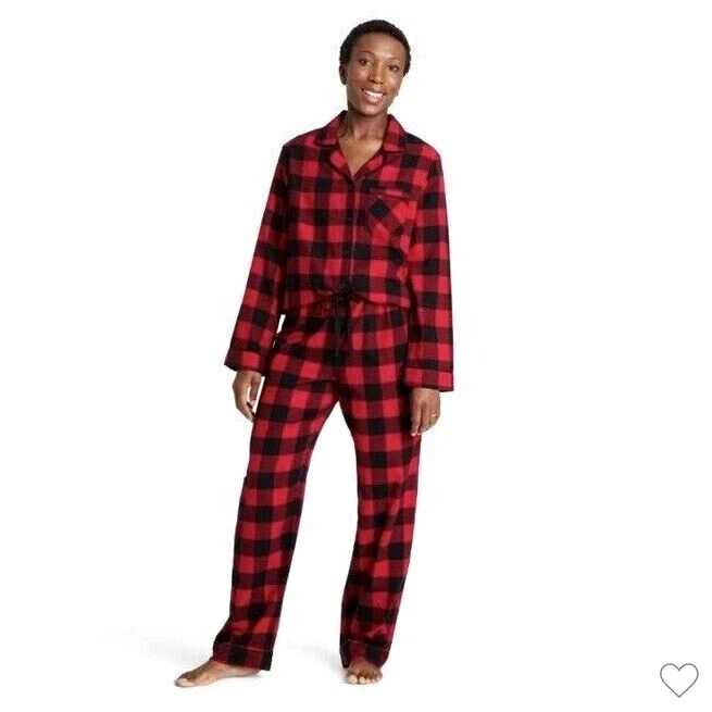 Wondershop Womens Lightweight Flannel Pajamas Sz Medium Red Black Buffalo  Check 195994512148