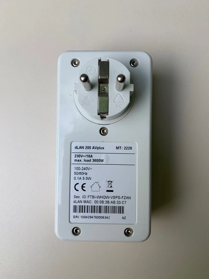 devolo dlan 200 AVplus Adapter MT:2220 Powerlan Powerline Gebraucht, gut zustand - Bild 3 von 4