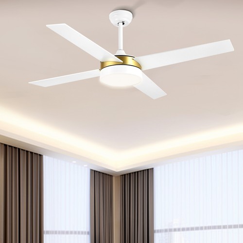 Oaurkea 52‘’ Ceiling Fans with Light and Remote 4 Blades Reversible Ceiling Fan - Picture 1 of 8