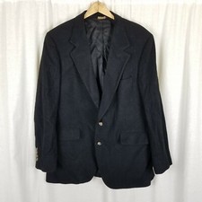 Vintage Barrister 100 Camel Hair Black Blazer Jacket Sportcoat Mens size 40 42