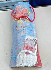 natale  Tegola grande artigianale decorata a mano dimensioni bxh 43 x 18 cm