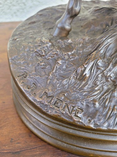 Pj Mêne, Chasseur Africain, Bronze Signé, XIXème Siècle - Picture 7 of 16