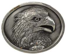 Bergamot Brass Works Eagle Belt Buckle Silver Tone Small 2.25" Vintage