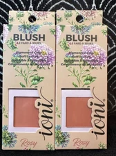 2pk IONI ROSY PEACH NUDE MATTE SOFT PRESSED POWDER BLUSH MINI-KIT COMPACTS LOT