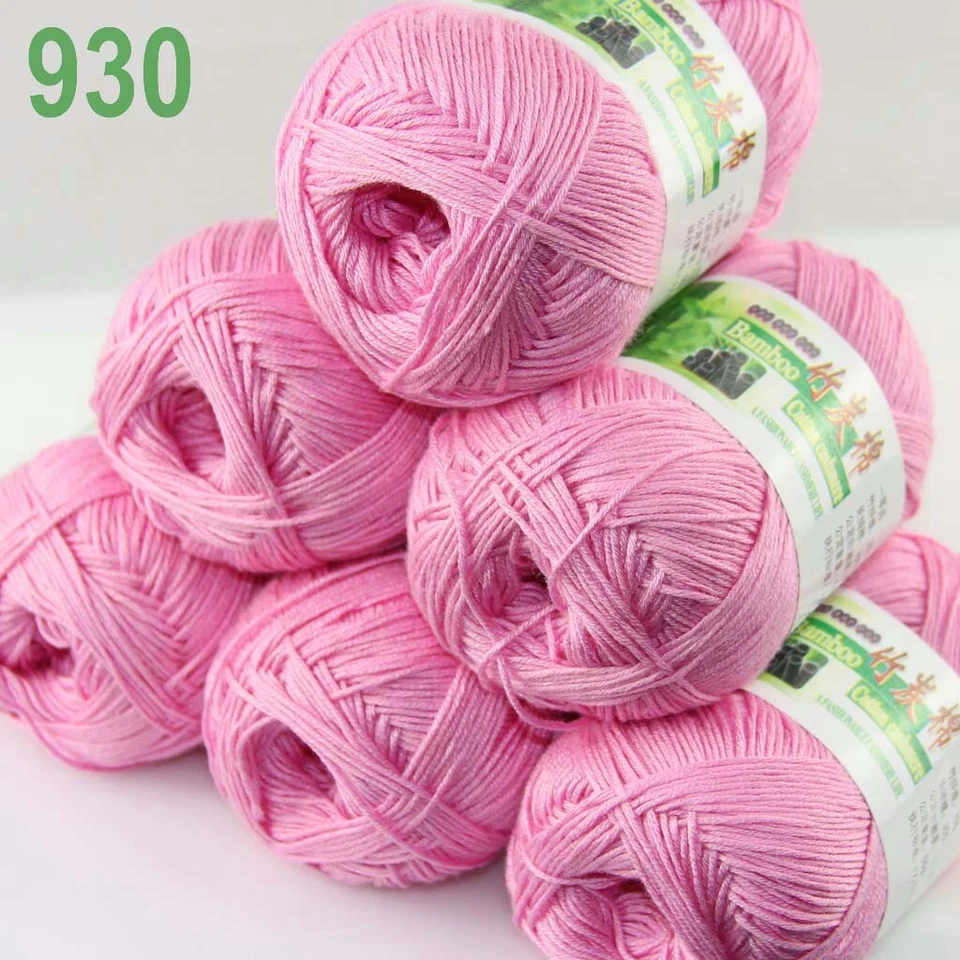 Sale New 6 Ballsx50g Super Soft Bamboo Cotton Baby Hand Knitting Crochet Yarn 30 - Image 3 of 4