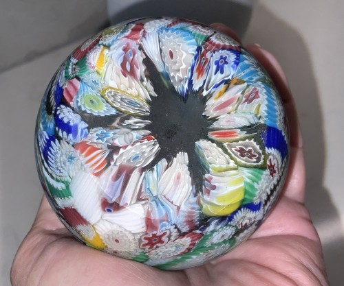 Vintage Murano Milliefiori Multicolored Art Glass Decorative Paperweight - Picture 2 of 7