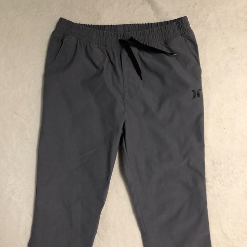Hurley Pants Youth Small Gray Black Logo Joggers Pockets Outdoor Casual Boys - Picture 2 of 12