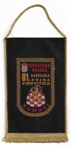 Croatia Army HV VIROVITICA 81. gardijska bojna HV "Kumovi" vintage pennant ! - Picture 2 of 2