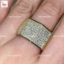 5.10-6.30 Ct I-J/VS1 Echter Naturdiamant Herrenring 18Kt 14Kt Gelbgold