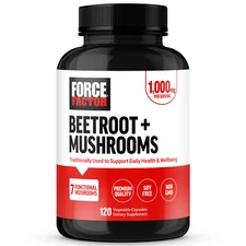FORCE FACTOR Beetroot + Mushrooms Supplement Capsules