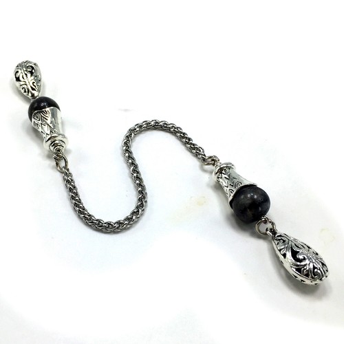 Cuentas de preocupación KOMBOLOI Begleri (cadena de acero y labradorita-12 mm-cuentas y pulsera de ágata) - Imagen 9 de 11
