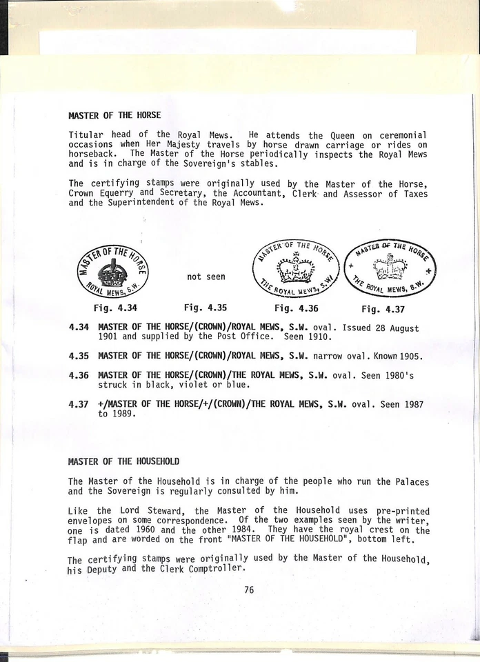GB ROYALTY OFFICIAL Proof Postmarks *MASTER OF HORSE* Royal Mews Windsor MS3799 - Image 4 of 4
