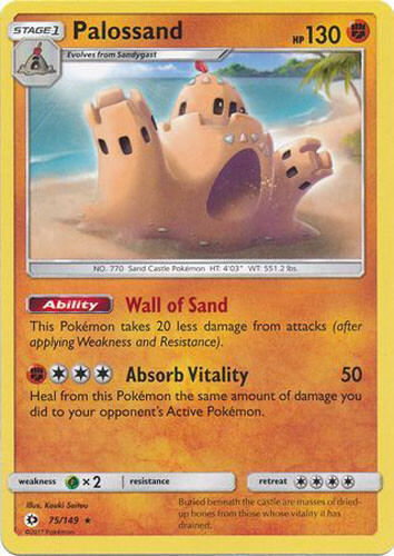 Pokemon Card - Sun & Moon 75/149 - PALOSSAND (rare) - NM/Mint