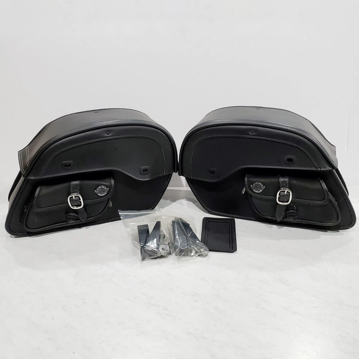 Viking Dweller Side Pocket Large Leather Motorcycle Saddlebags