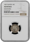 1837 Seated Liberty Dime AU Details (NGC#8391987)