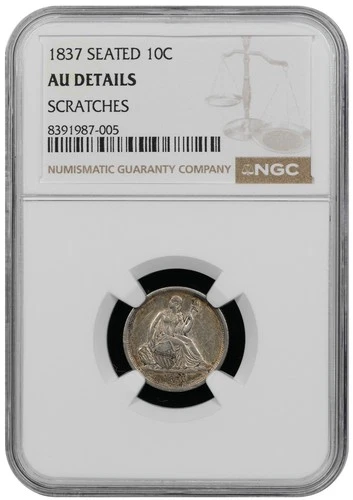 1837 Seated Liberty Dime AU Details (NGC#8391987)
