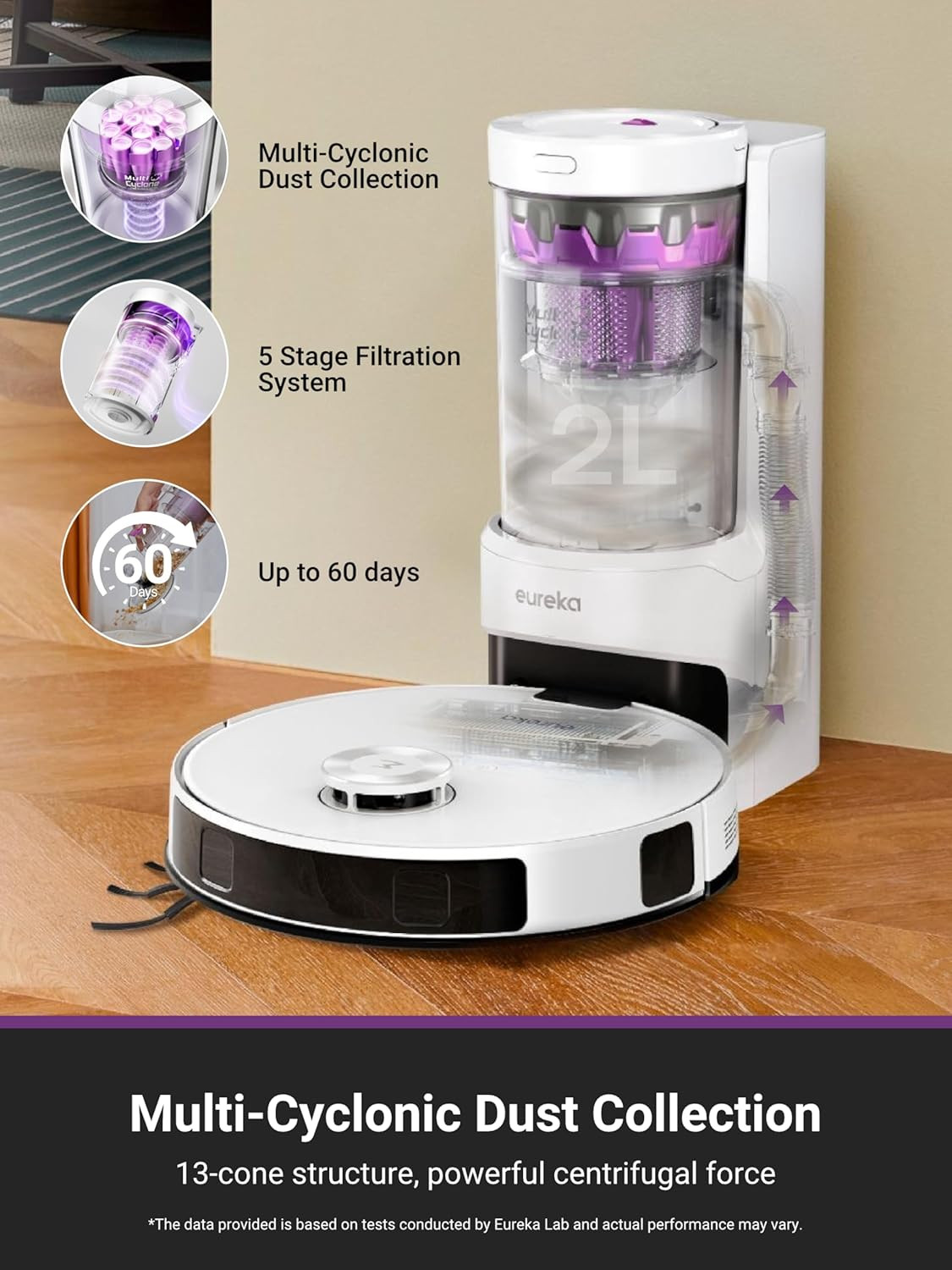 EUREKA E20 Evo plus Robot Vacuum and Mop, Bagless Self-Emptying Station, 10000Pa — image 2