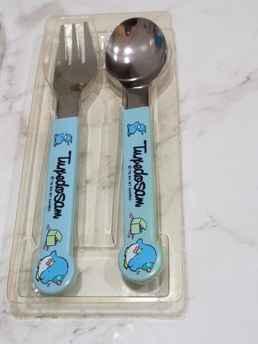 Vintage Sanrio Tuxedo Sam Spoon And Fork Set With Case Awesome Condition 1970s - Picture 4 of 10