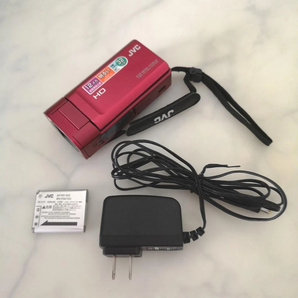 JVC GZ-675-R Video Camera 12MP Red 32GB Memory Tested Condition - Image 2 of 4