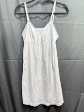 Vanity Fair Size 34 White Nylon 28  Long Dress Slip Night Gown