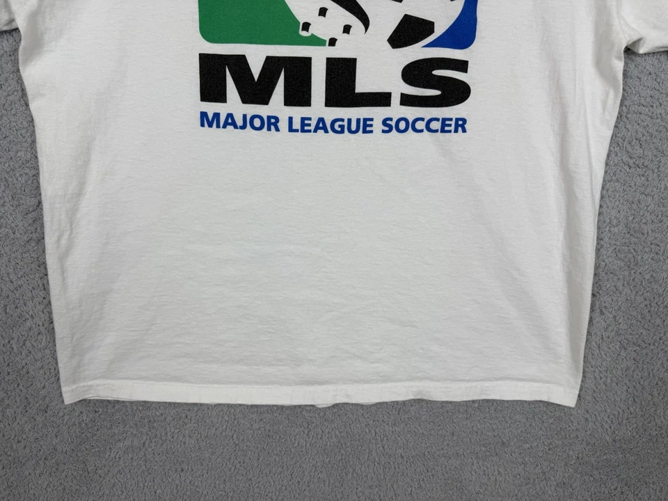 Vintage Rare 90s MLS Soccer Logo Big Nike Swoosh T Shirt Size L USA Made - Image 4 of 4
