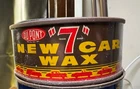1904s-50s New "7" Car Wax Tin Can Gas Oil Antique Advertising G-VG Vintage Cond
