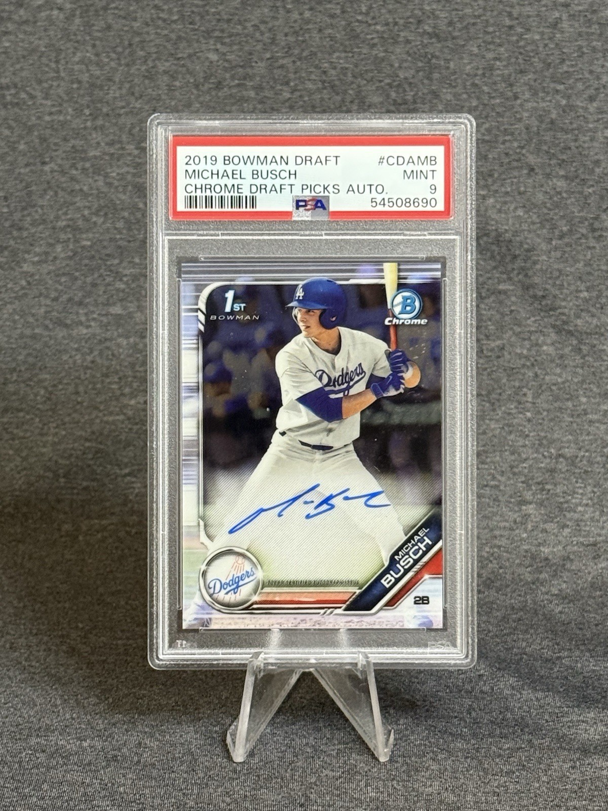 Michael Busch 2019 Bowman Chrome Draft Auto #CDA-MB PSA 9 Mint Autograph Cubs
