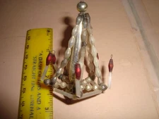 Antique Czech Beaded  Ornament 1930s  CHANDELIER CANDLE HOLDER