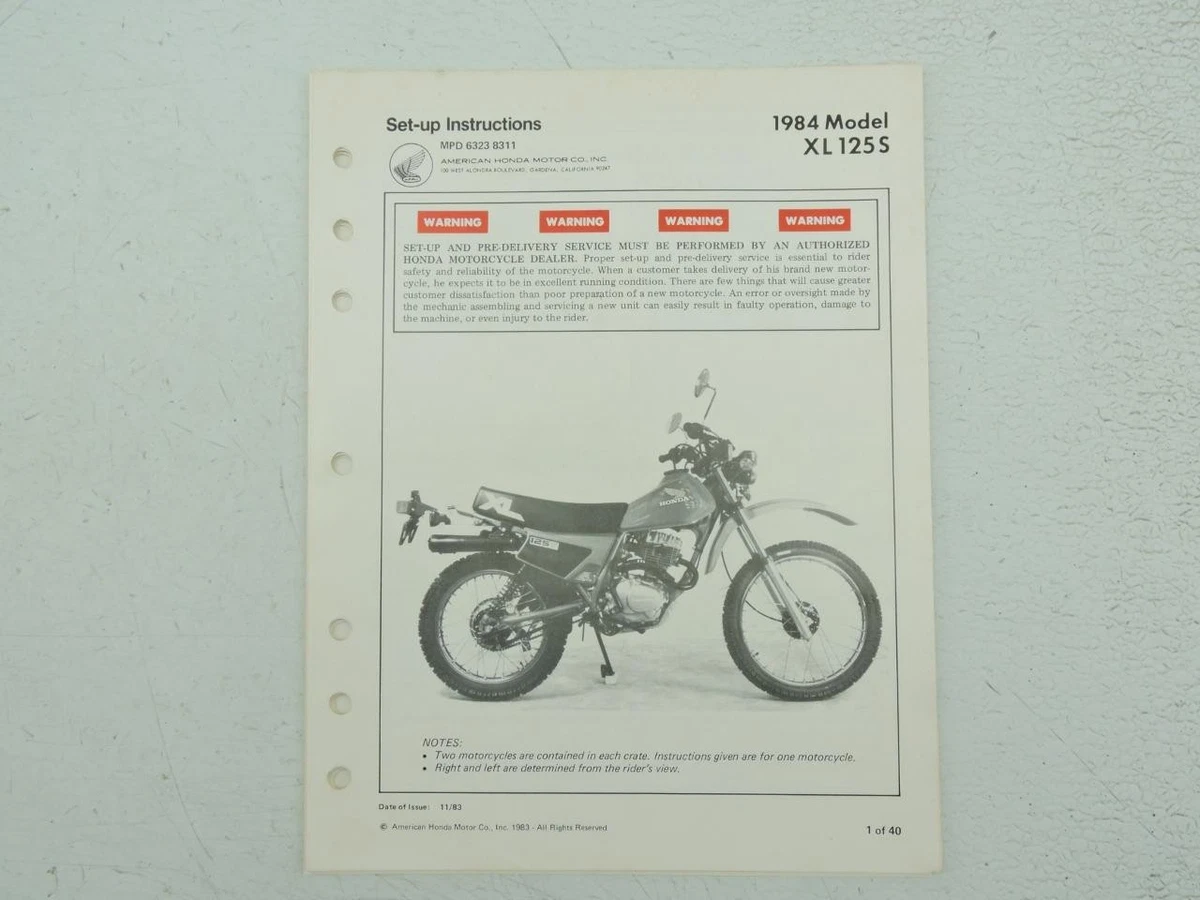 Preços baixos em Reparo de Motocicleta XL125S Manuais e FOLHETOS