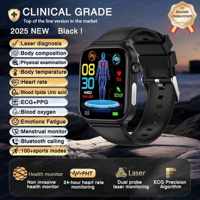 Smartwatch EKG+HRV/Harnsäure/BMI/ΒΙυtｚυcker Herren Damen Gesundheitsuhr mit 2026
