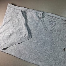 Polo Ralph Lauren Pony Short Sleeve V Neck T Shirt Tshirt Gray Mens XL