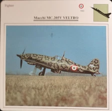 Macchi Fighter Plane Picture Original Vtg Aircraft Detail Collector Card 