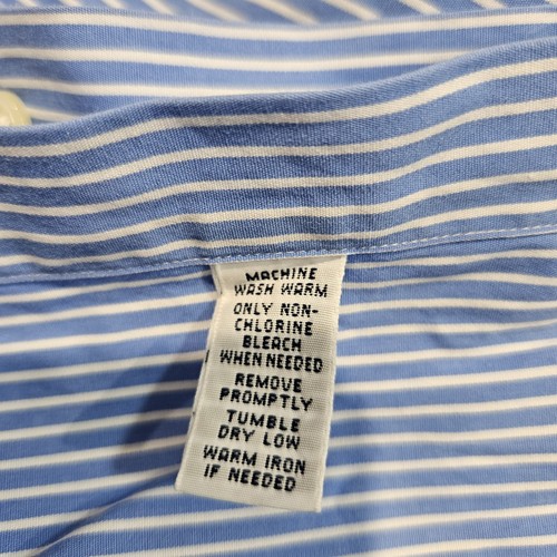 Camisa Polo Ralph Lauren Para Hombres Azul Rayas Abotonada Cuello Mandarín Grande Regente - Imagen 8 de 11