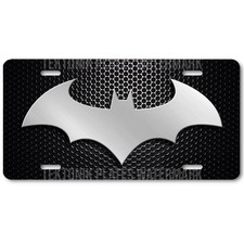 Batman Batarang Novelty Car License Platetag - Graymesh Image On Flat Aluminum Batman Batarang Novelty Car License Platetag - Graymesh Image On Flat Aluminum