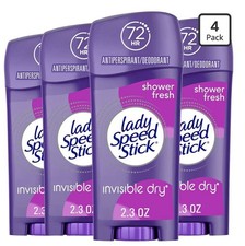 Lady Speed Stick Invisible Dry Antiperspirant Deodorant Shower Fresh 2.3oz 4Pack