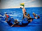 Lego: Castle: Black Knights: 6057 Sea Serpent W/ Sail. One Sub. No Instructions.