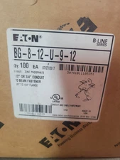 100 B-LINE BY EATON BG-8-12-U-9-12 Beam Clip,Steel,Overall L 1in